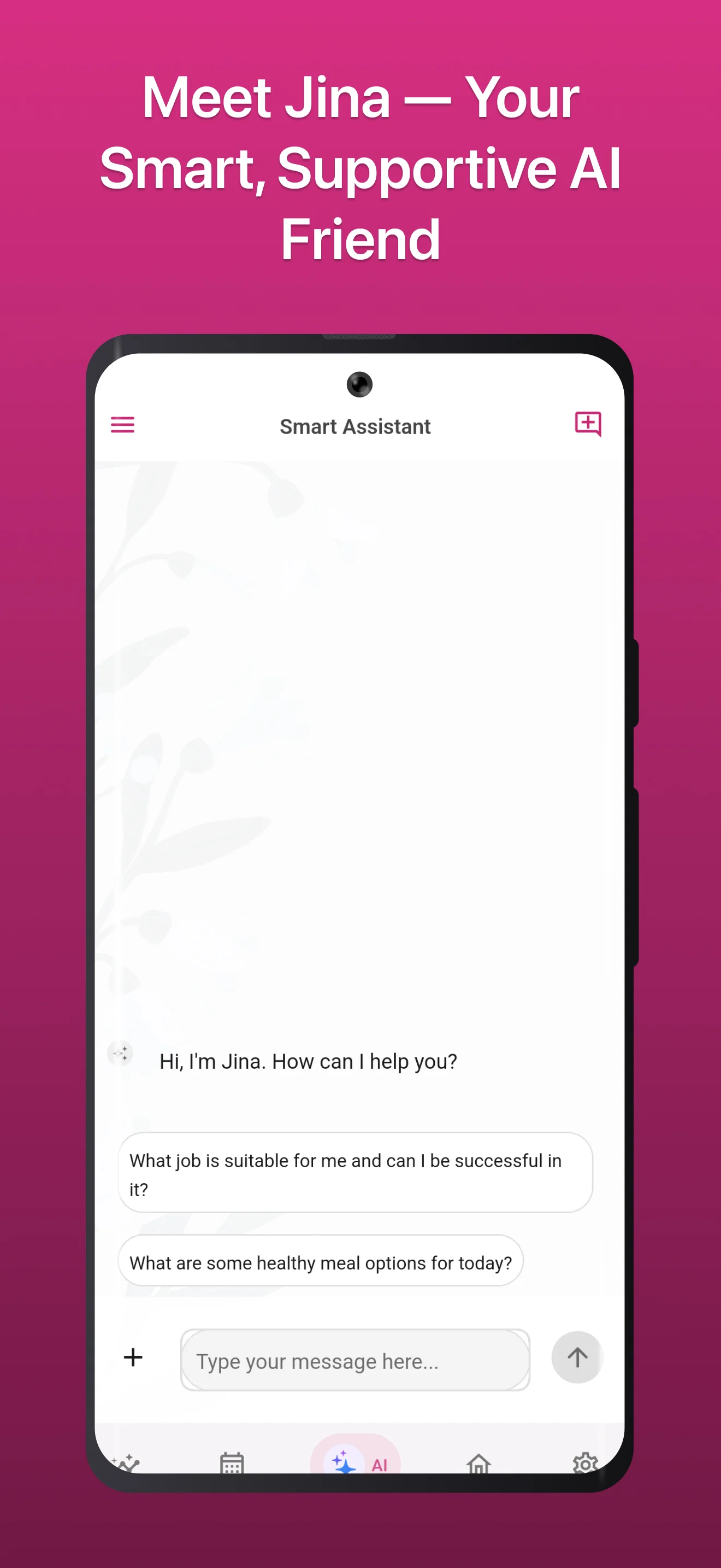 Jina AI health companion in LadyLife app